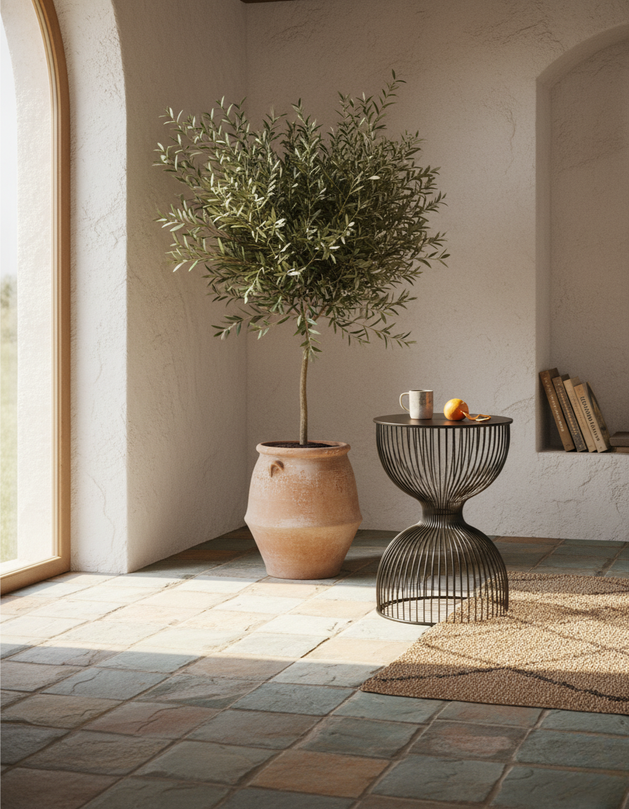 Sleek Hourglass Side Table in Durable Black Metal Finish | Ridorn