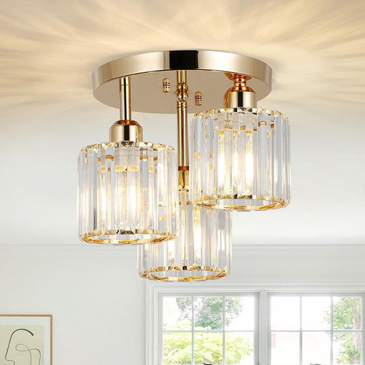 Modern Semi-Flush Cylinder Ceiling Light for Bedrooms | Ridorn