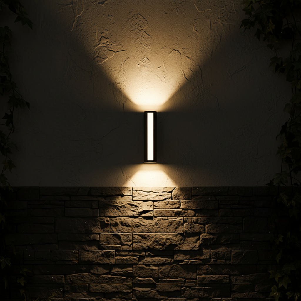 Contemporary Three-Way Outdoor Wall Light Fixture for Patios | Ridorn
