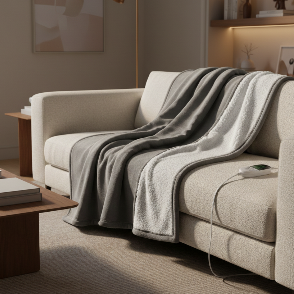 Electric Heated Throw Blanket with 6 Temperature Settings | Ridorn