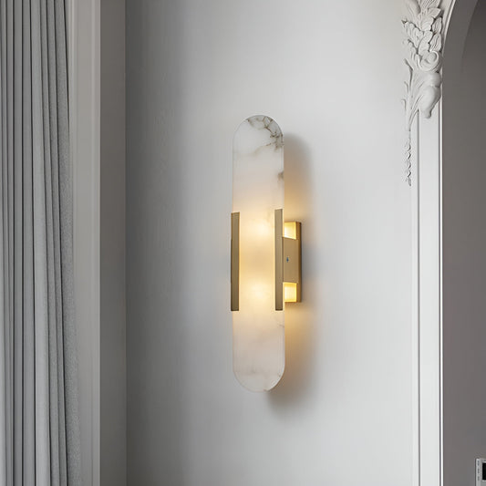 Living Room Wall Light | Elongated Alabaster Design | Ridorn
