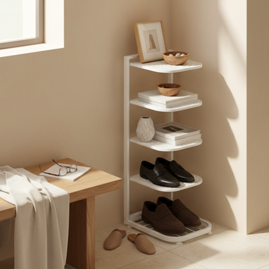 Multi-Tier Minimalist Iron Shoe Rack for Space-Saving | Ridorn