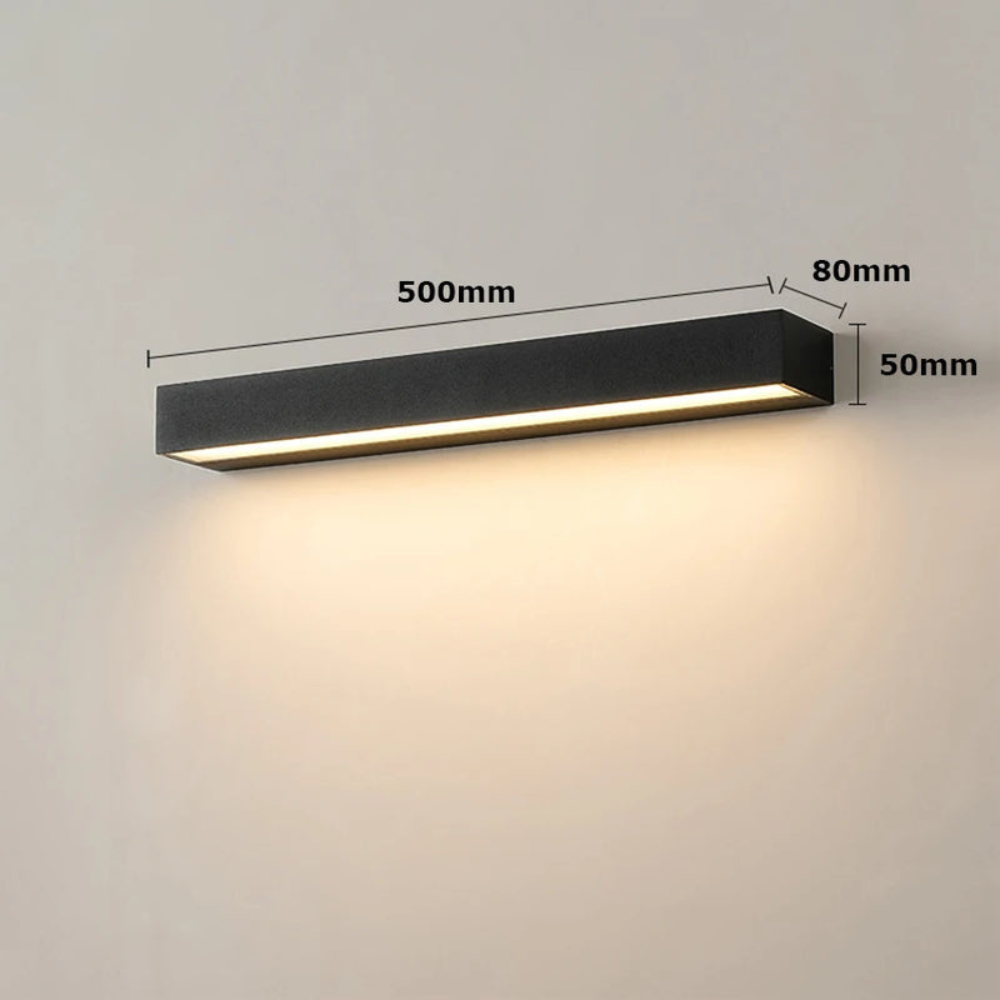Modern LED Strip Wall Light | Waterproof Outdoor Fixture for Garden, Porch & Courtyard | Ridorn