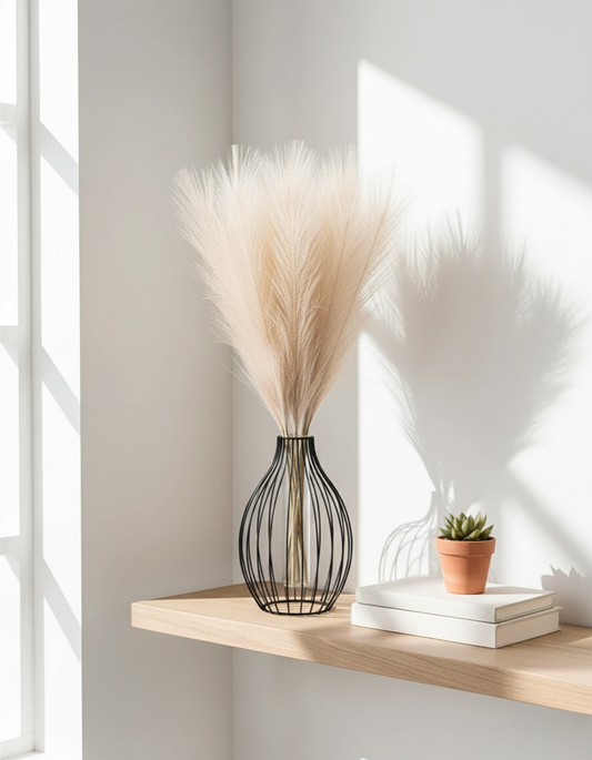 Sculptural Matte Black Iron Vase for Contemporary Decor | Ridorn