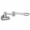 Pot Filler Faucet Wall Mount, Folding Kitchen Tap with Swivel Spout, 5 Finishes, chrome finish