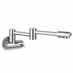 Pot Filler Faucet Wall Mount, Folding Kitchen Tap with Swivel Spout, 5 Finishes, chrome finish