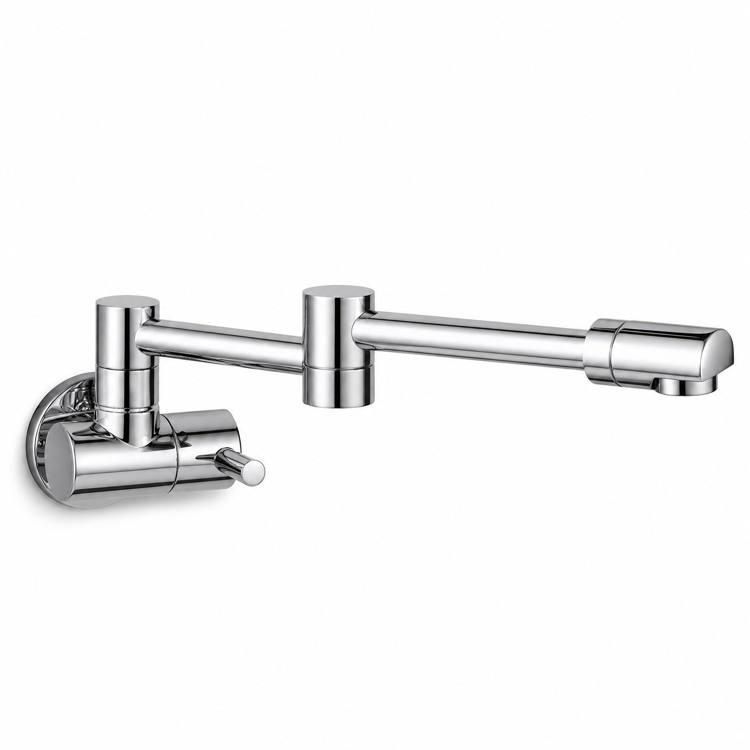 Pot Filler Faucet Wall Mount, Folding Kitchen Tap with Swivel Spout, 5 Finishes, chrome finish