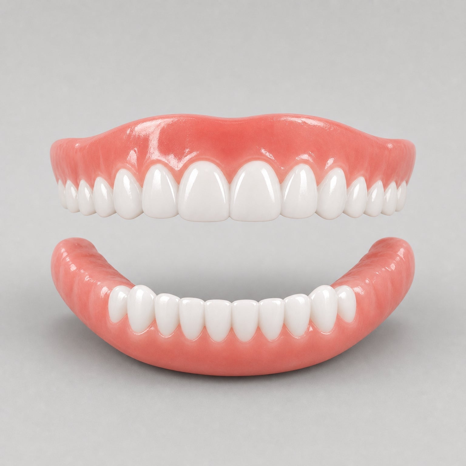 Snap-On Cosmetic Tooth Cover, Flexible Silicone Smile Cover for Photos & Events, upper and lower arch shown together