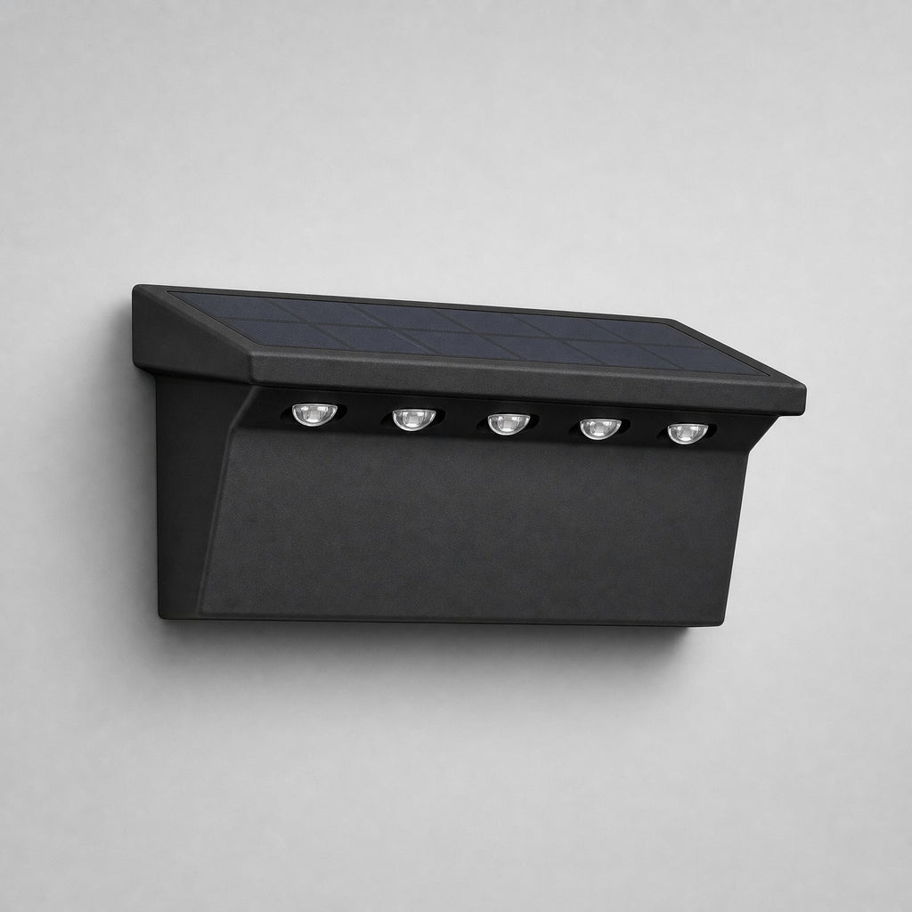 Solar Outdoor Wall Light, Weather-Resistant LED Fence & Porch Light, default finish