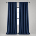 Thermal Blackout Curtains for Bedroom & Living Room, Rod Pocket Insulated Panels, Pair, navy-blue finish