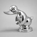 Rubber Duck Hood Ornament, Angry Duck Car Radiator Emblem, silver finish