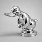 Rubber Duck Hood Ornament, Angry Duck Car Radiator Emblem, silver finish