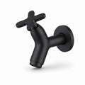 Wall Mounted Cold Water Tap, Solid Brass Single Faucet for Utility & Garden Sinks, black finish