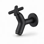 Wall Mounted Cold Water Tap, Solid Brass Single Faucet for Utility & Garden Sinks, black finish
