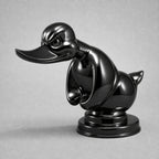 Rubber Duck Hood Ornament, Angry Duck Car Radiator Emblem, black finish