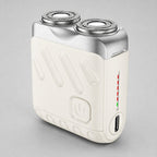 Rotary Electric Shaver for Men, Dual-Ring Blade Water-Resistant Grooming Razor, ivory-white finish