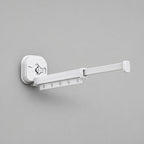 Suction Cup Drying Rack, No-Drill Telescopic Wall Rail for Laundry, white finish