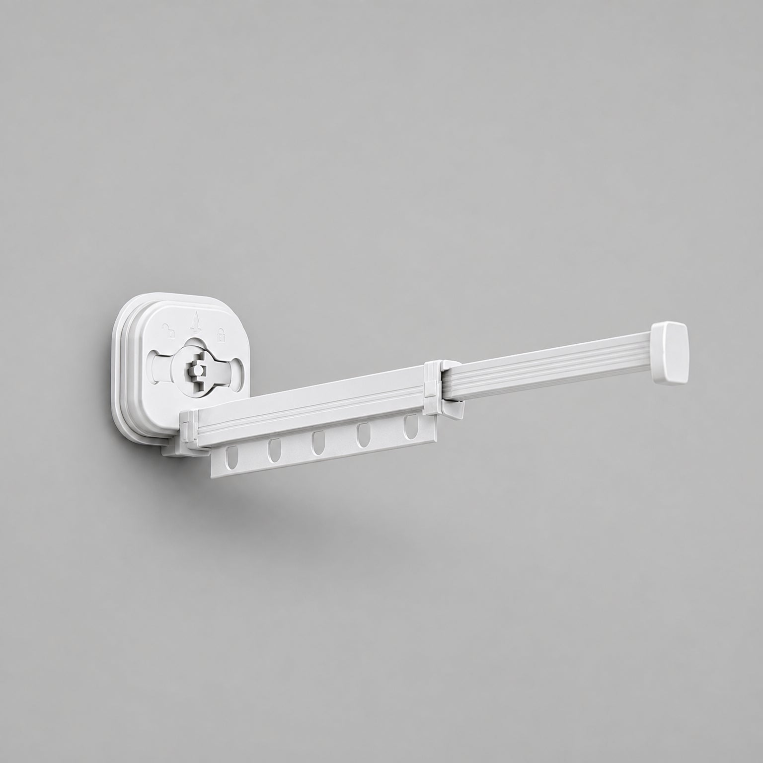 Suction Cup Drying Rack, No-Drill Telescopic Wall Rail for Laundry, white finish