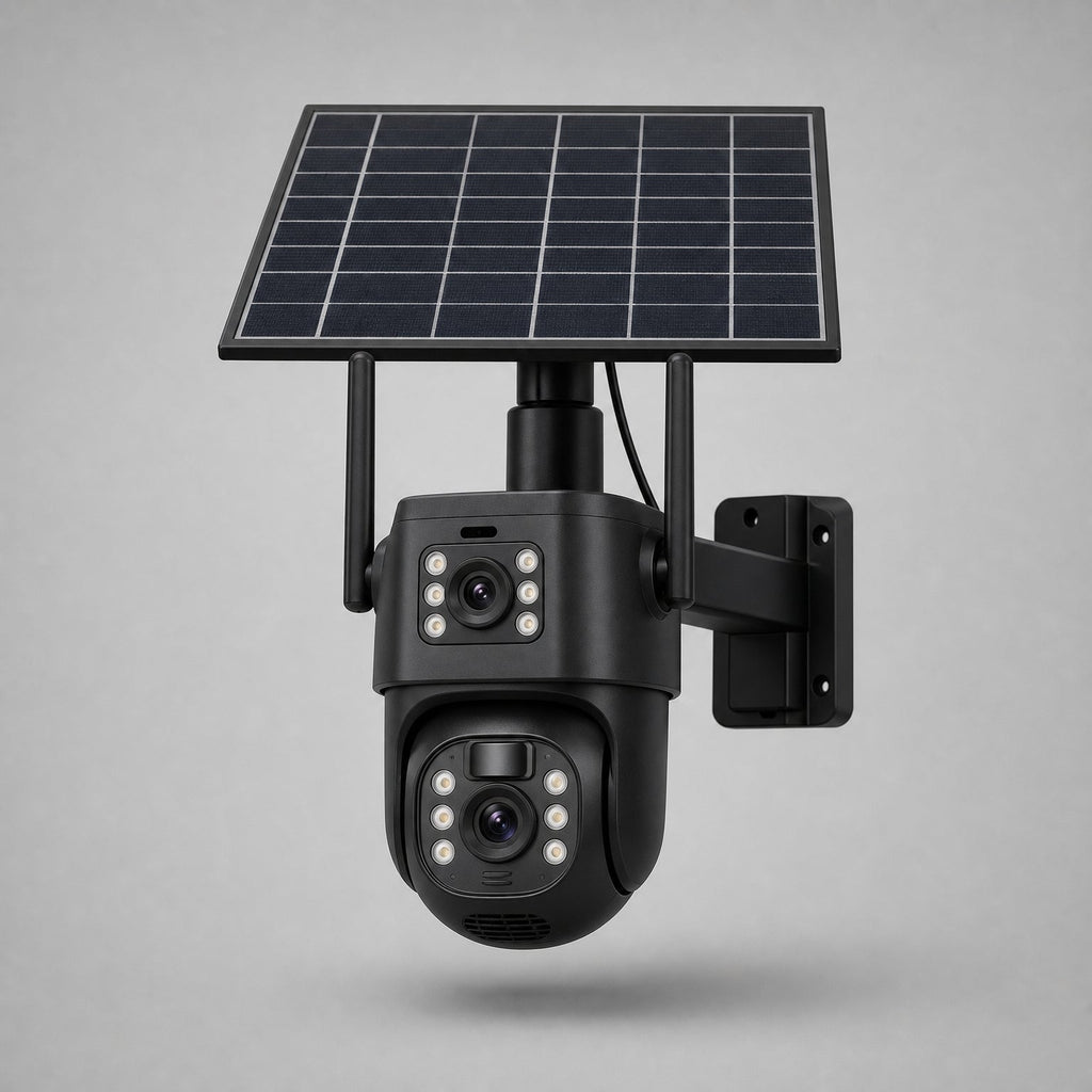 Solar Security Camera Wireless Outdoor, 4K 4G Camera with Night Vision & Solar Panel, wifi finish