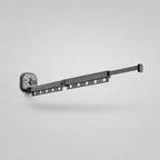 Suction Cup Drying Rack, No-Drill Telescopic Wall Rail for Laundry, double folding style in gray, showing the second rail bar stacked above the first