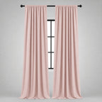 Thermal Blackout Curtains for Bedroom & Living Room, Rod Pocket Insulated Panels, Pair, blush-pink finish