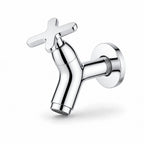 Wall Mounted Cold Water Tap, Solid Brass Single Faucet for Utility & Garden Sinks, chrome finish