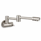 Pot Filler Faucet Wall Mount, Folding Kitchen Tap with Swivel Spout, 5 Finishes, nickel finish