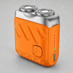 Rotary Electric Shaver for Men, Dual-Ring Blade Water-Resistant Grooming Razor, orange finish