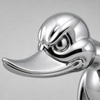Rubber Duck Hood Ornament, Angry Duck Car Radiator Emblem: cast detail of the head and bill