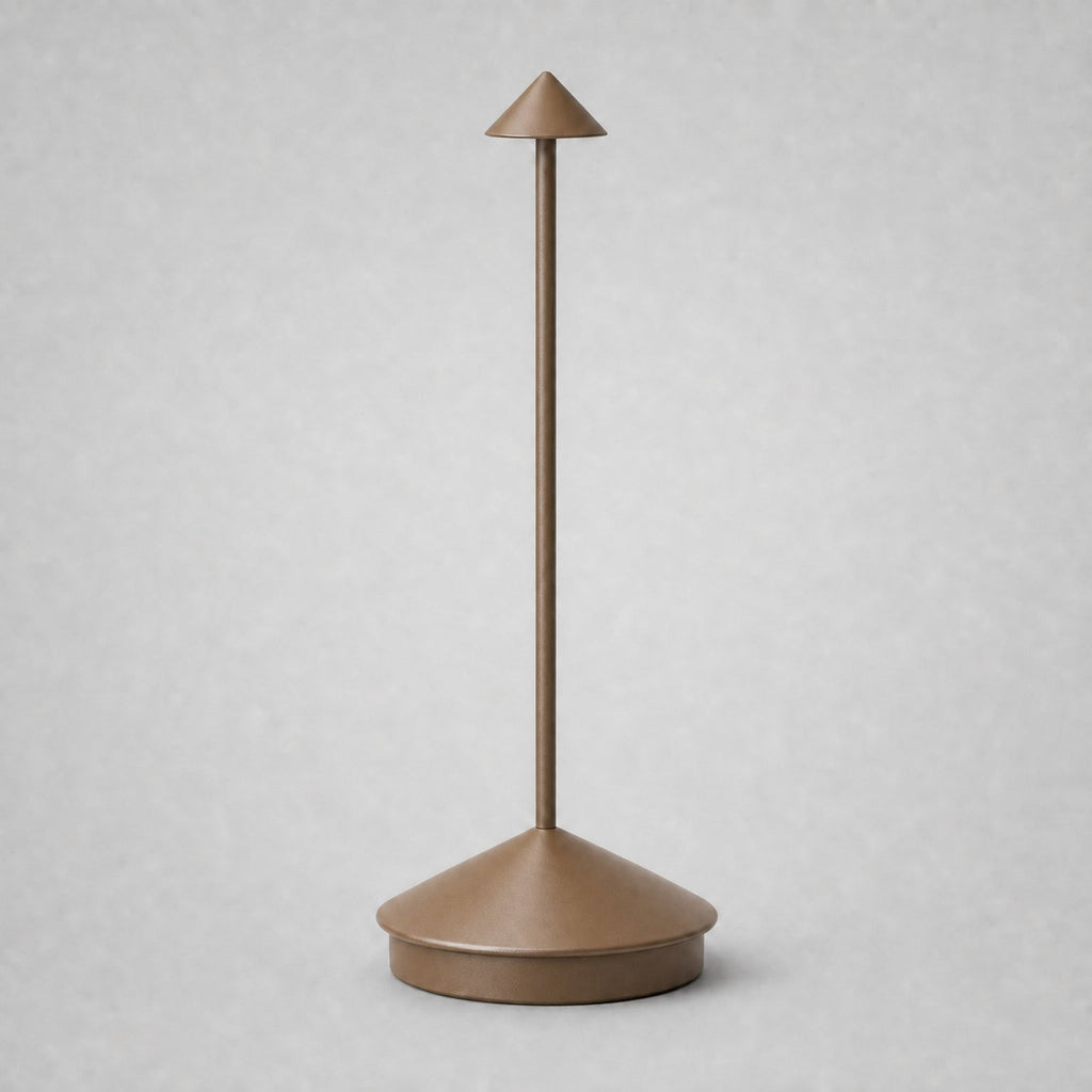 Rechargeable Touch Table Lamp, Cordless LED Desk Light for Dining, Bar & Bedside, brown finish