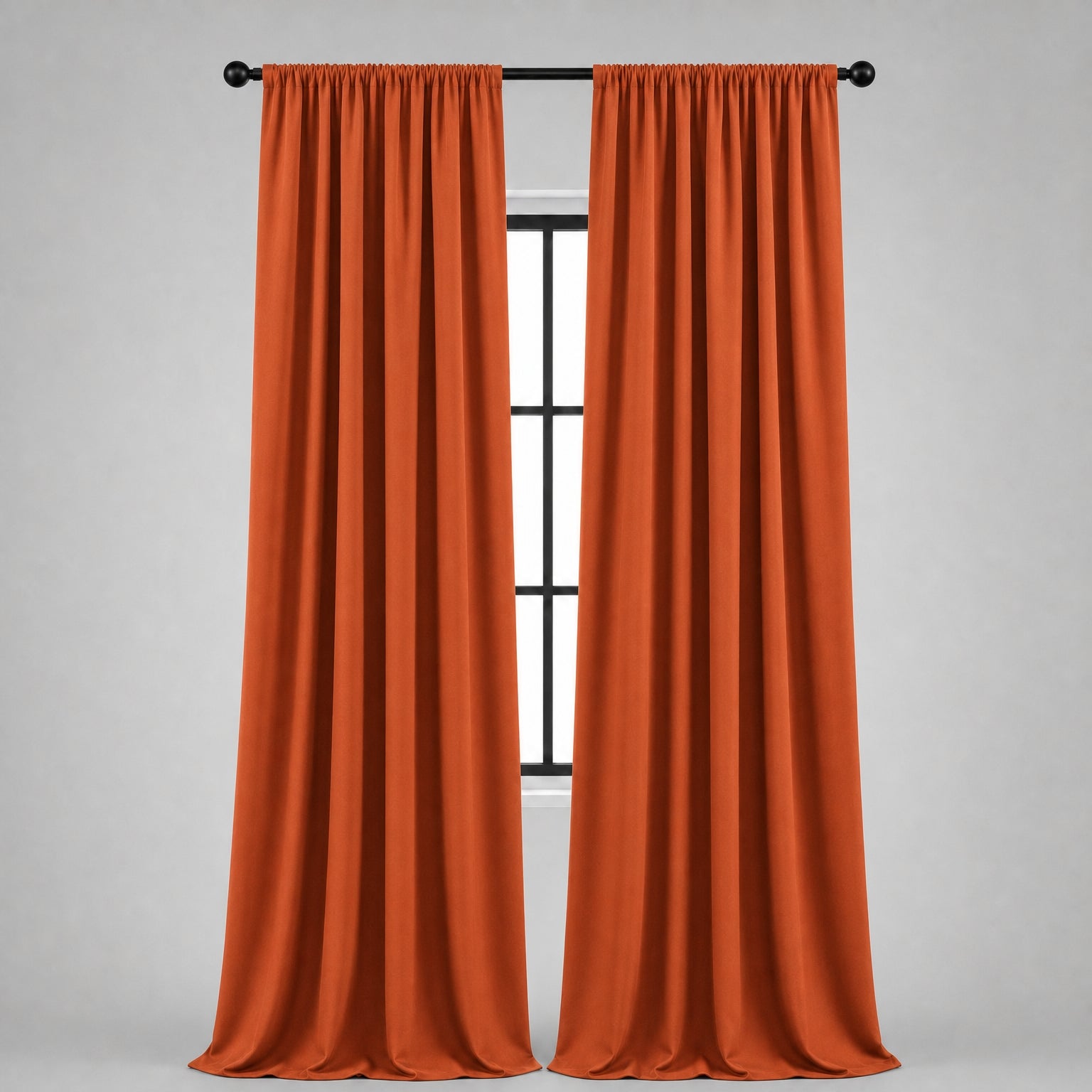 Thermal Blackout Curtains for Bedroom & Living Room, Rod Pocket Insulated Panels, Pair, orange finish