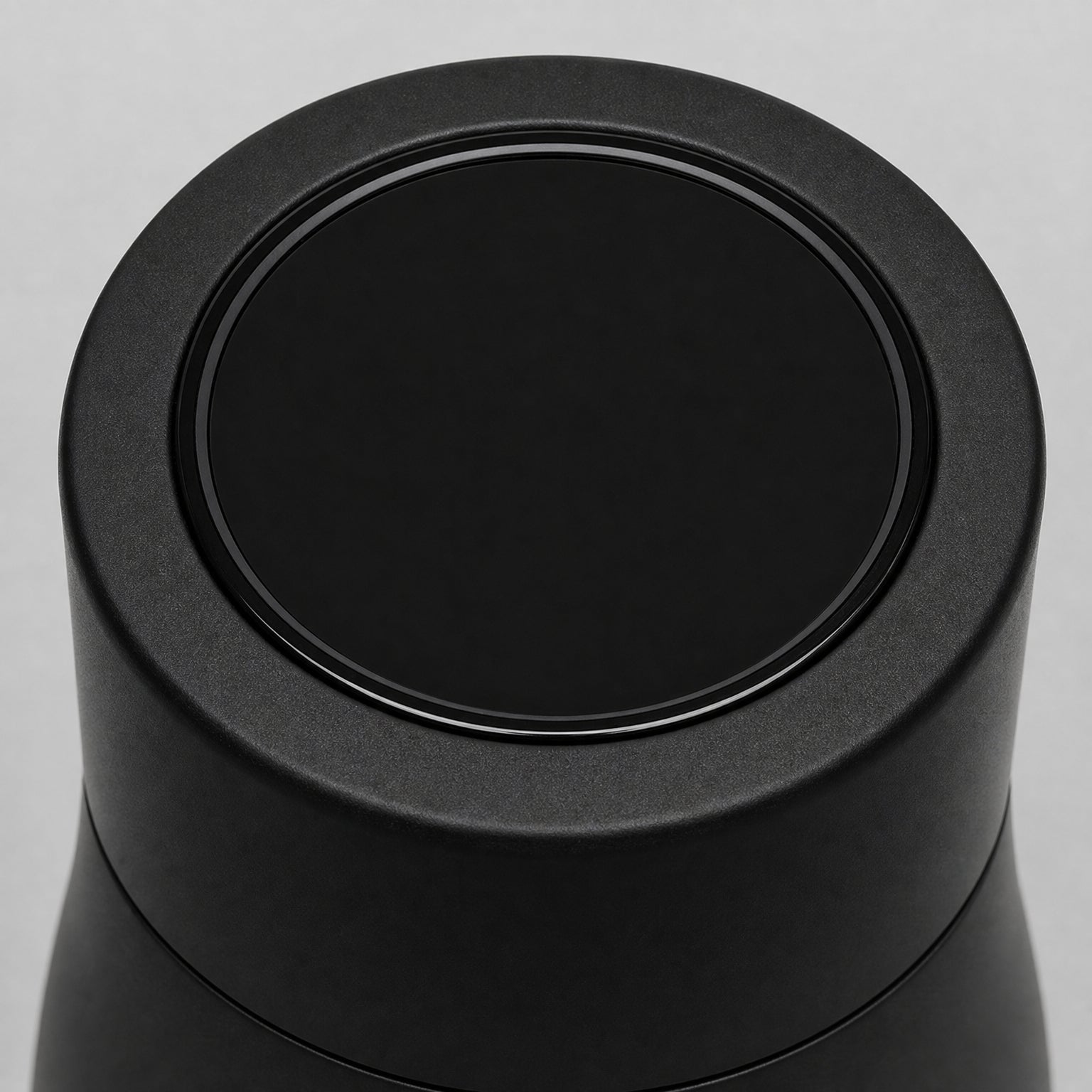 Close view of the touch display window on the cap of the Self-Cleaning UV-C Water Bottle, Insulated Stainless Steel with Touch Display