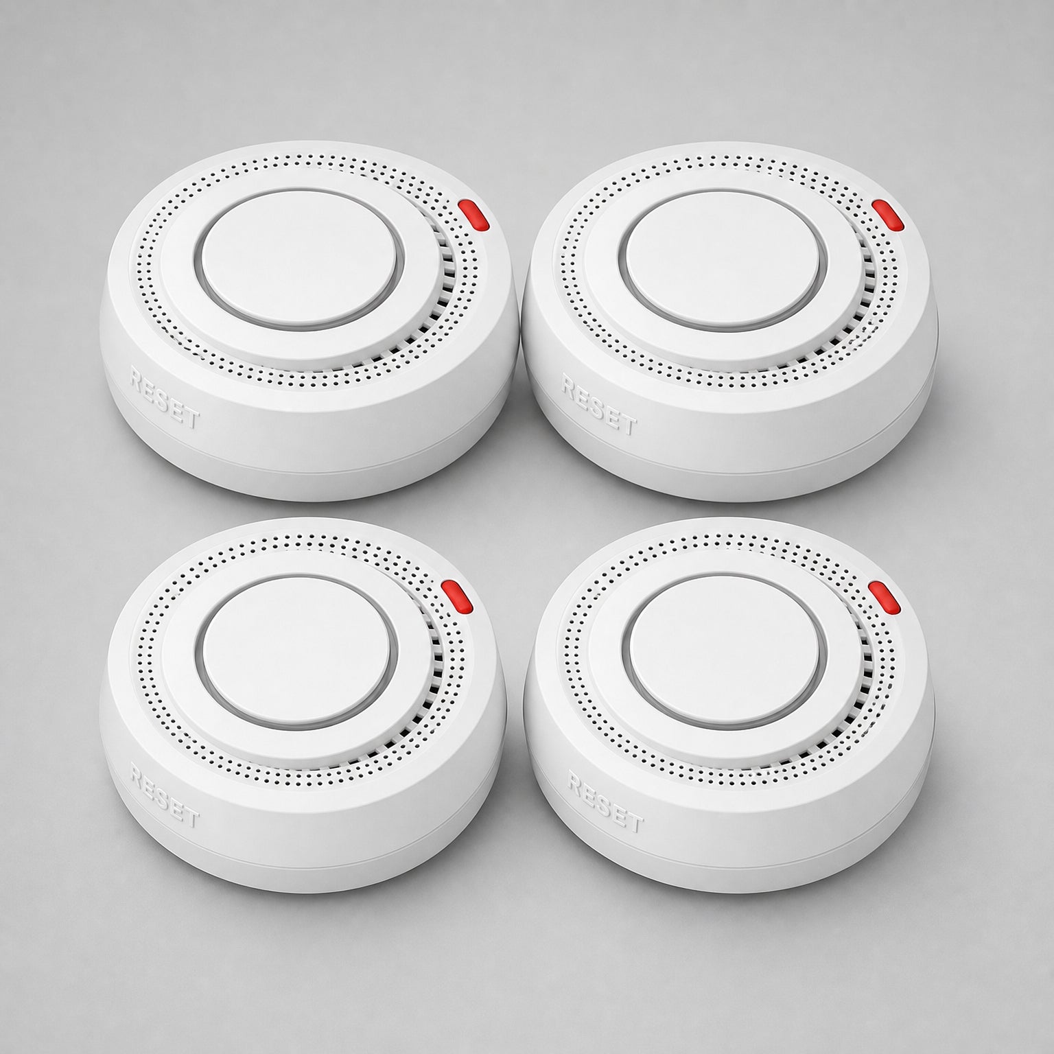 Smart WiFi Smoke & Fire Alarm, 85dB Heat Detection Alert with App Notifications, white-4pcs finish
