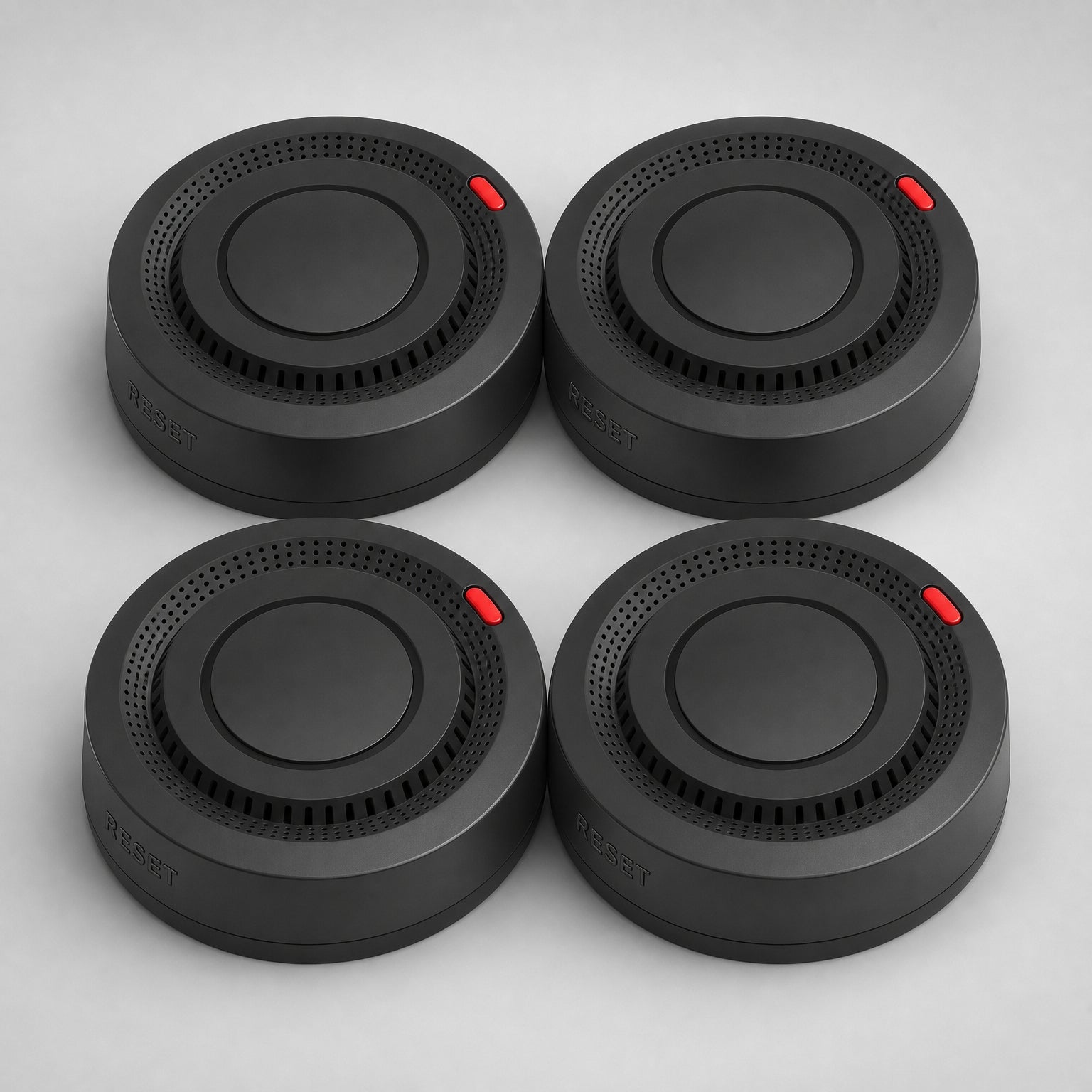 Smart WiFi Smoke & Fire Alarm, 85dB Heat Detection Alert with App Notifications, black-4pcs finish