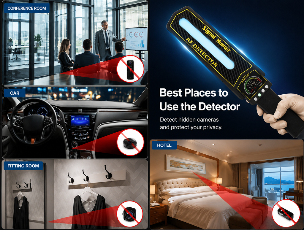 RF Signal Detector, Portable Wireless Bug & Camera Scanner for Privacy Protection