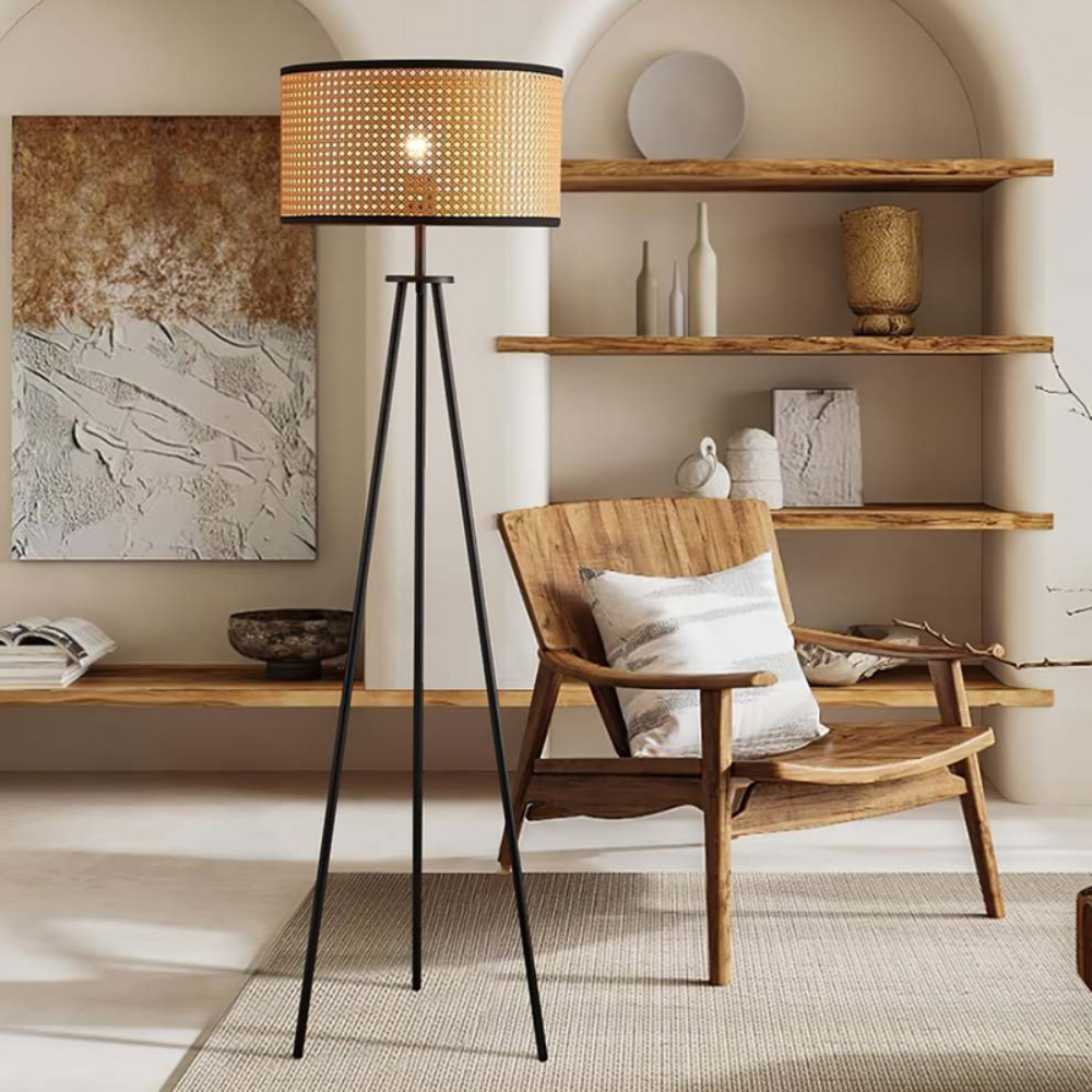 Boho Standing Floor Lamp | Sculptural Lighting with Curved Artistic Silhouette | Ridorn