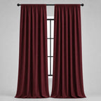 Thermal Blackout Curtains for Bedroom & Living Room, Rod Pocket Insulated Panels, Pair, burgundy finish