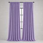 Thermal Blackout Curtains for Bedroom & Living Room, Rod Pocket Insulated Panels, Pair, purple finish