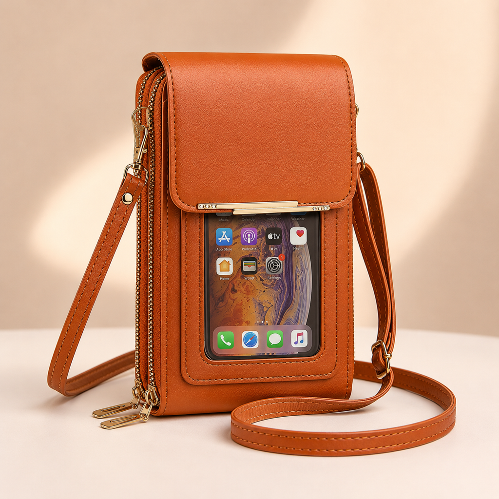 RFID Blocking Phone Bag, Anti-Theft Crossbody Wallet Purse with Shoulder Strap