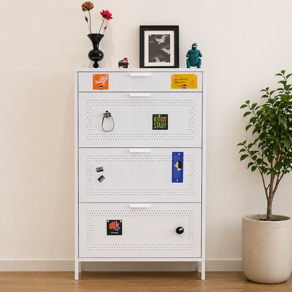 3-Tier Minimalist Steel Shoe Rack for Stylish Entryway | Ridorn-Shoe Storage-Ridorn