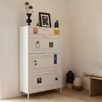 3-Tier Minimalist Steel Shoe Rack for Stylish Entryway | Ridorn-Shoe Storage-Ridorn
