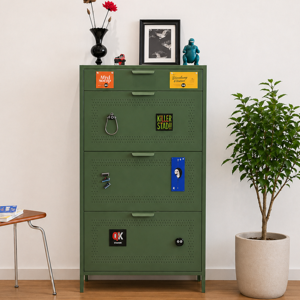3-Tier Minimalist Steel Shoe Rack for Stylish Entryway | Ridorn-Shoe Storage-Ridorn
