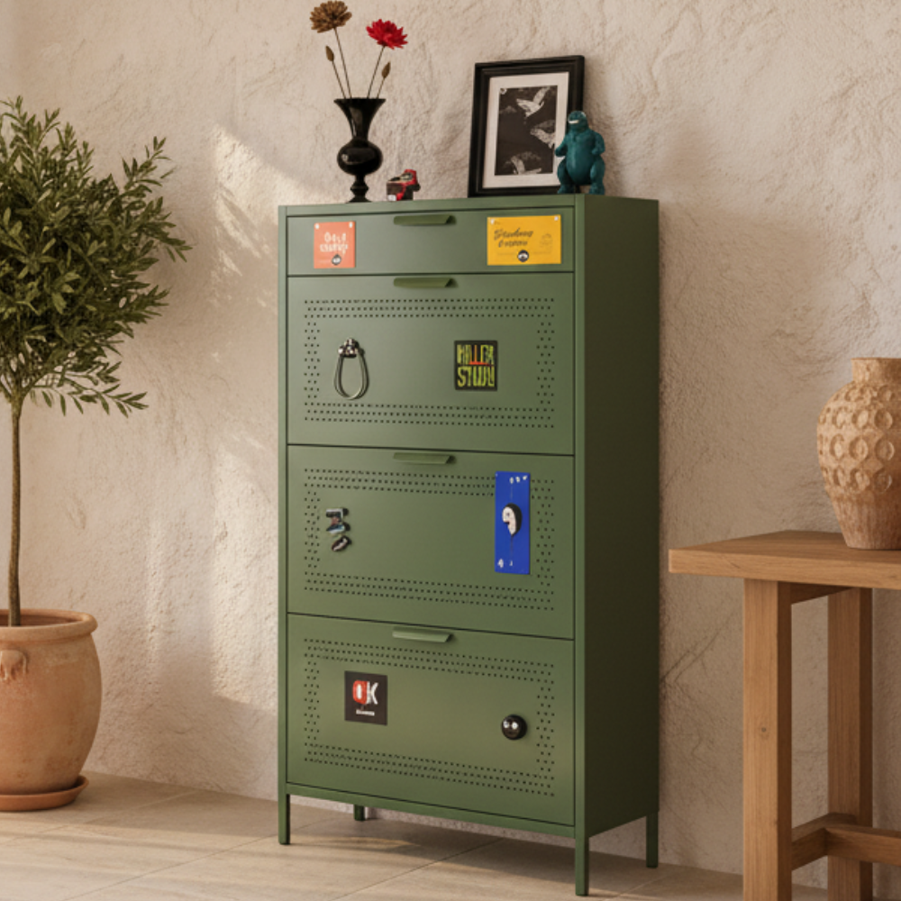 3-Tier Minimalist Steel Shoe Rack for Stylish Entryway | Ridorn-Shoe Storage-Ridorn