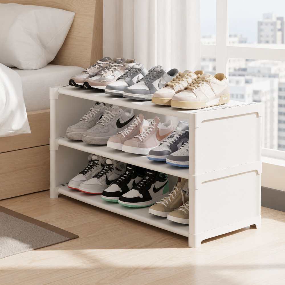 3-Tier Shoe Storage Organizer for Entryway with Durable | Ridorn-Shoe Storage & Organizers-Ridorn
