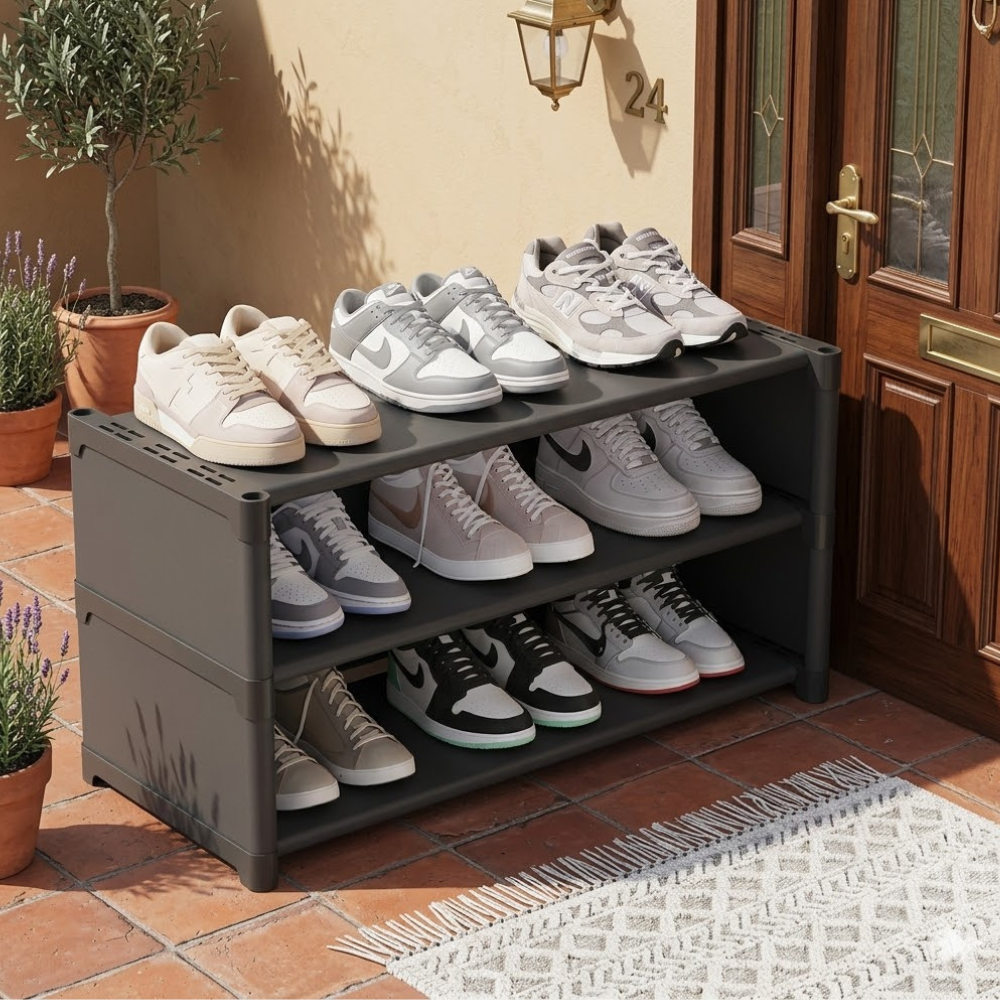 3-Tier Shoe Storage Organizer for Entryway with Durable | Ridorn-Shoe Storage & Organizers-Ridorn