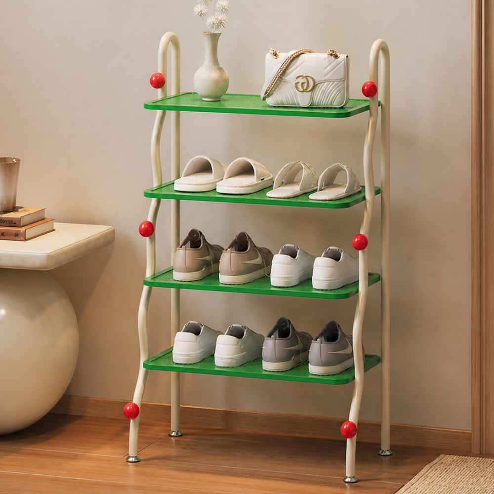 4-Tier Modern Minimalist Iron Shoe Rack for Entryway Storage | Ridorn-Shoe Racks-Ridorn