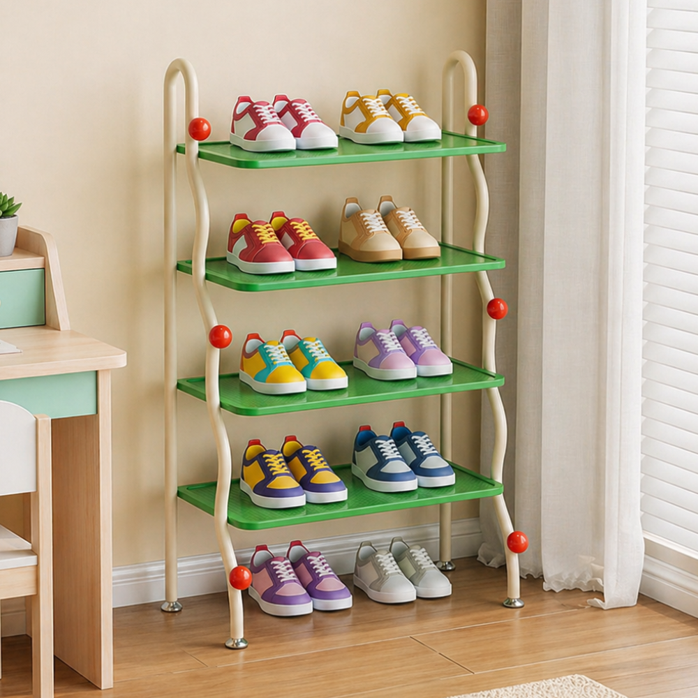 4-Tier Modern Minimalist Iron Shoe Rack for Entryway Storage | Ridorn-Shoe Racks-Ridorn