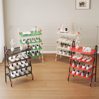 4-Tier Modern Minimalist Iron Shoe Rack for Entryway Storage | Ridorn-Shoe Racks-Ridorn