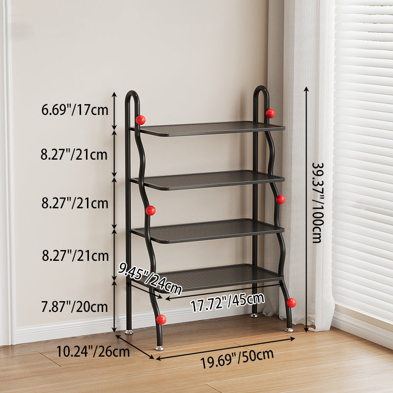 4-Tier Modern Minimalist Iron Shoe Rack for Entryway Storage | Ridorn-Shoe Racks-Ridorn