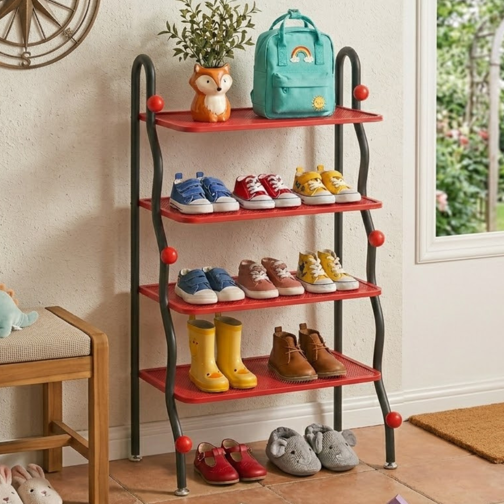 4-Tier Modern Minimalist Iron Shoe Rack for Entryway Storage | Ridorn-Shoe Racks-Ridorn
